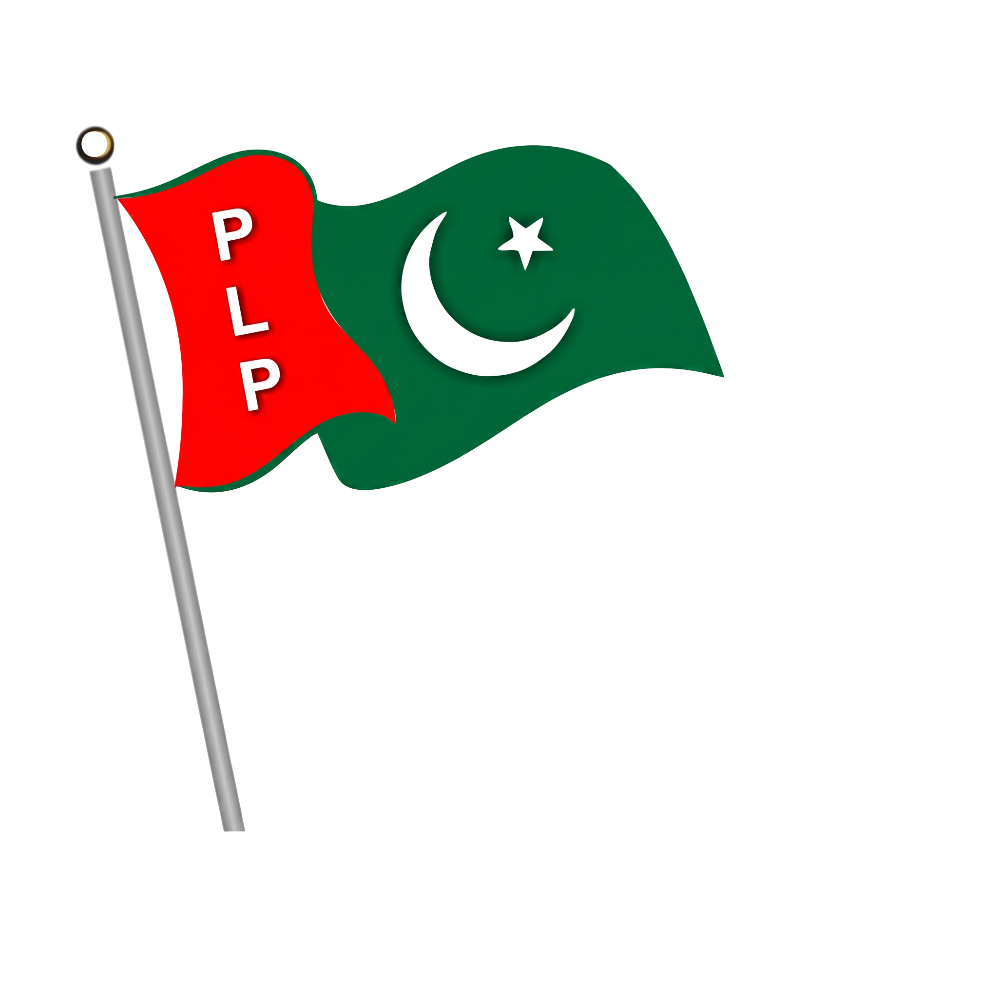 PLP party flag waving on a pole